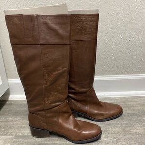 Nine West Brown Leather Saddle Boots
